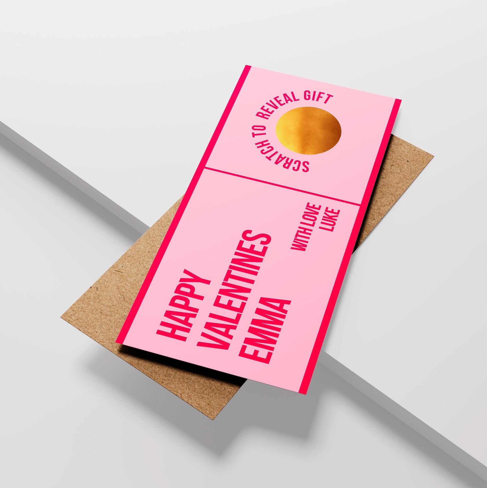 Valentines Scratch-Off Gift Voucher, Scratch to Reveal Gift - PulpKo