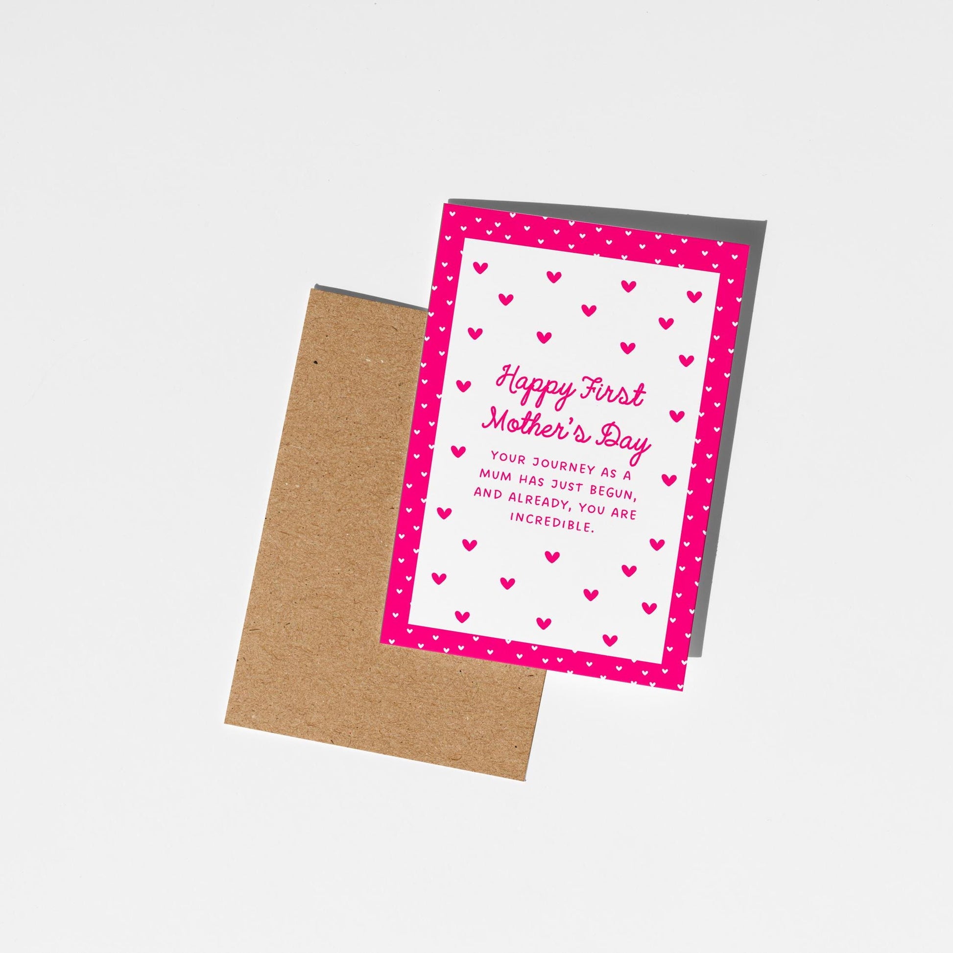 First Mother’s Day Card, New Mum Card, Happy 1st Mother’s Day, Cute Pink Mother’s Day Card for New Mum - PulpKo