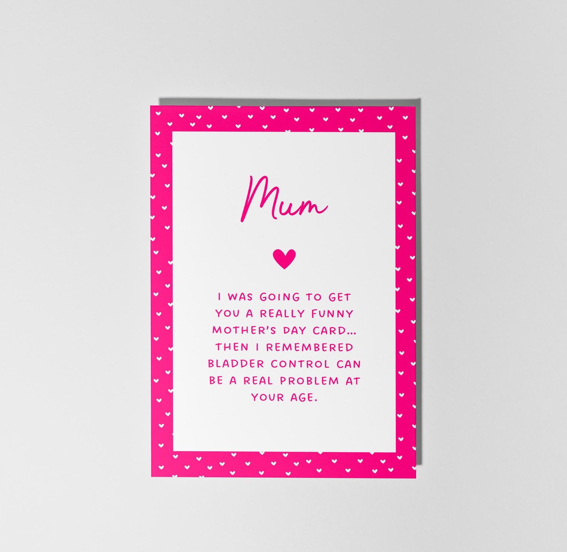 Mum Bladder Control Card, Funny Mother’s Day Card - PulpKo