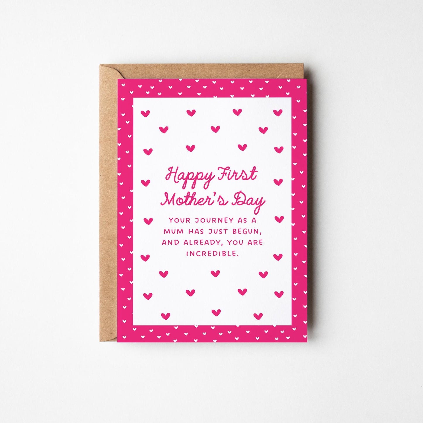 First Mother’s Day Card, New Mum Card, Happy 1st Mother’s Day, Cute Pink Mother’s Day Card for New Mum - PulpKo