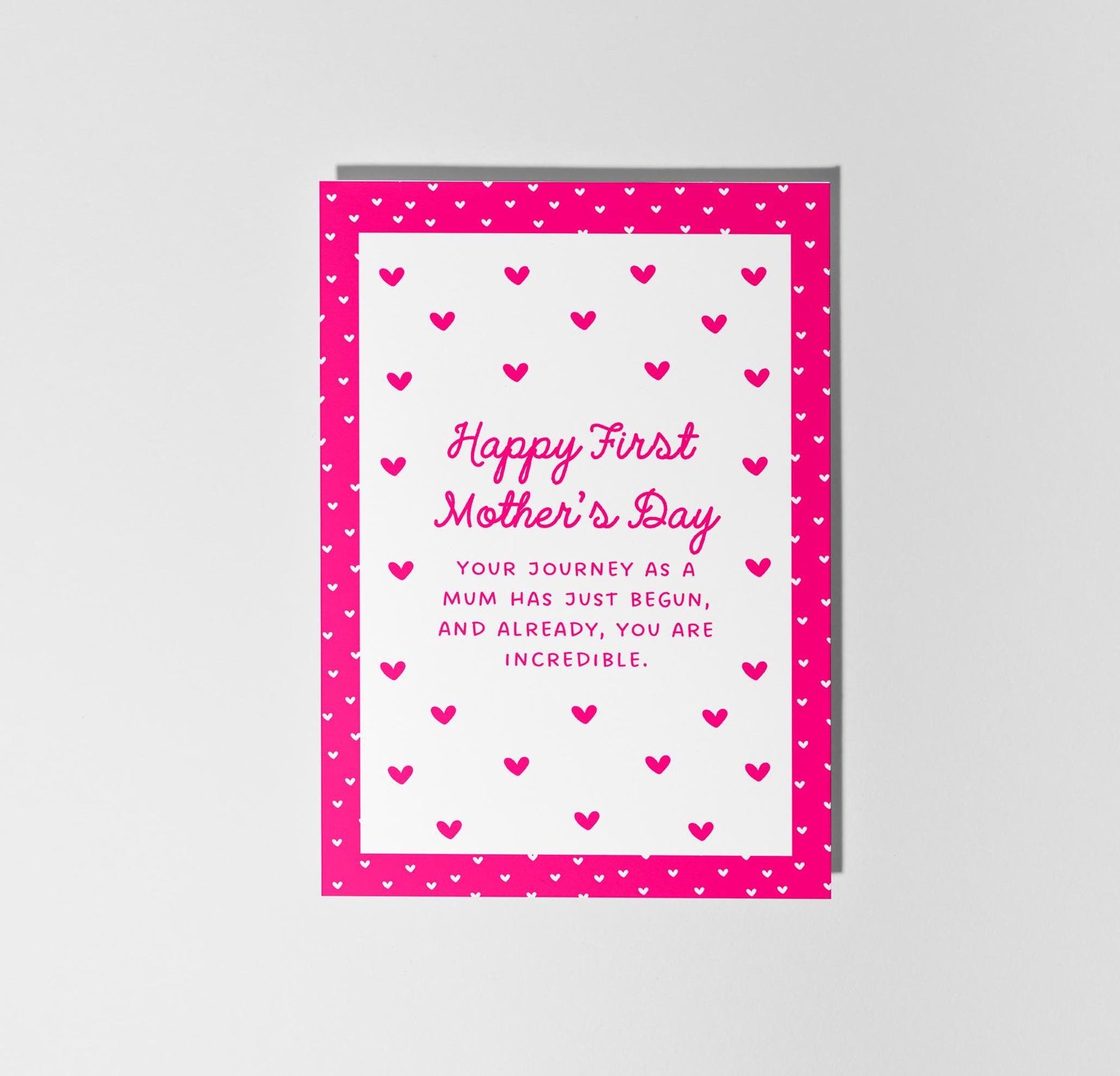 First Mother’s Day Card, New Mum Card, Happy 1st Mother’s Day, Cute Pink Mother’s Day Card for New Mum - PulpKo