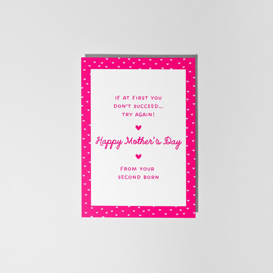 Second Born Mum Card, Funny Mother’s Day Card - PulpKo