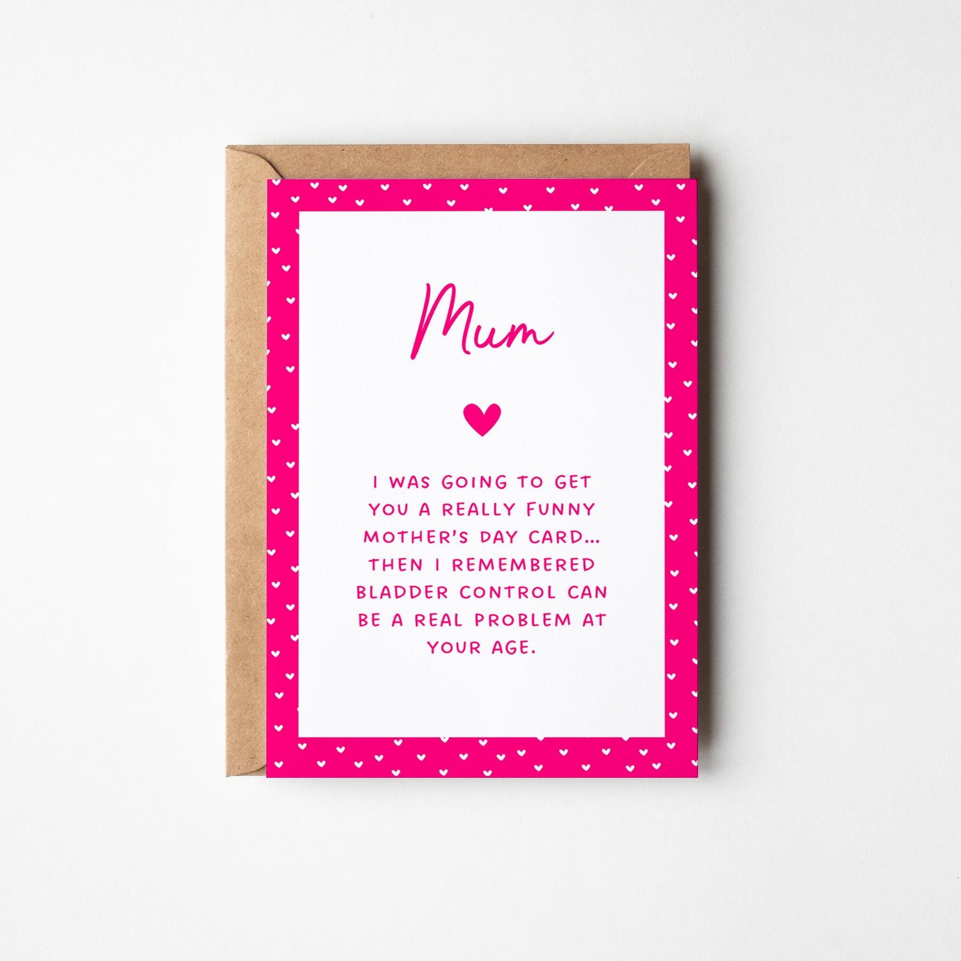 Mum Bladder Control Card, Funny Mother’s Day Card - PulpKo