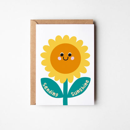 Sending Sunshine Greeting Card – Cheerful Thinking of You, Get Well Soon, Positive Vibes - PulpKo
