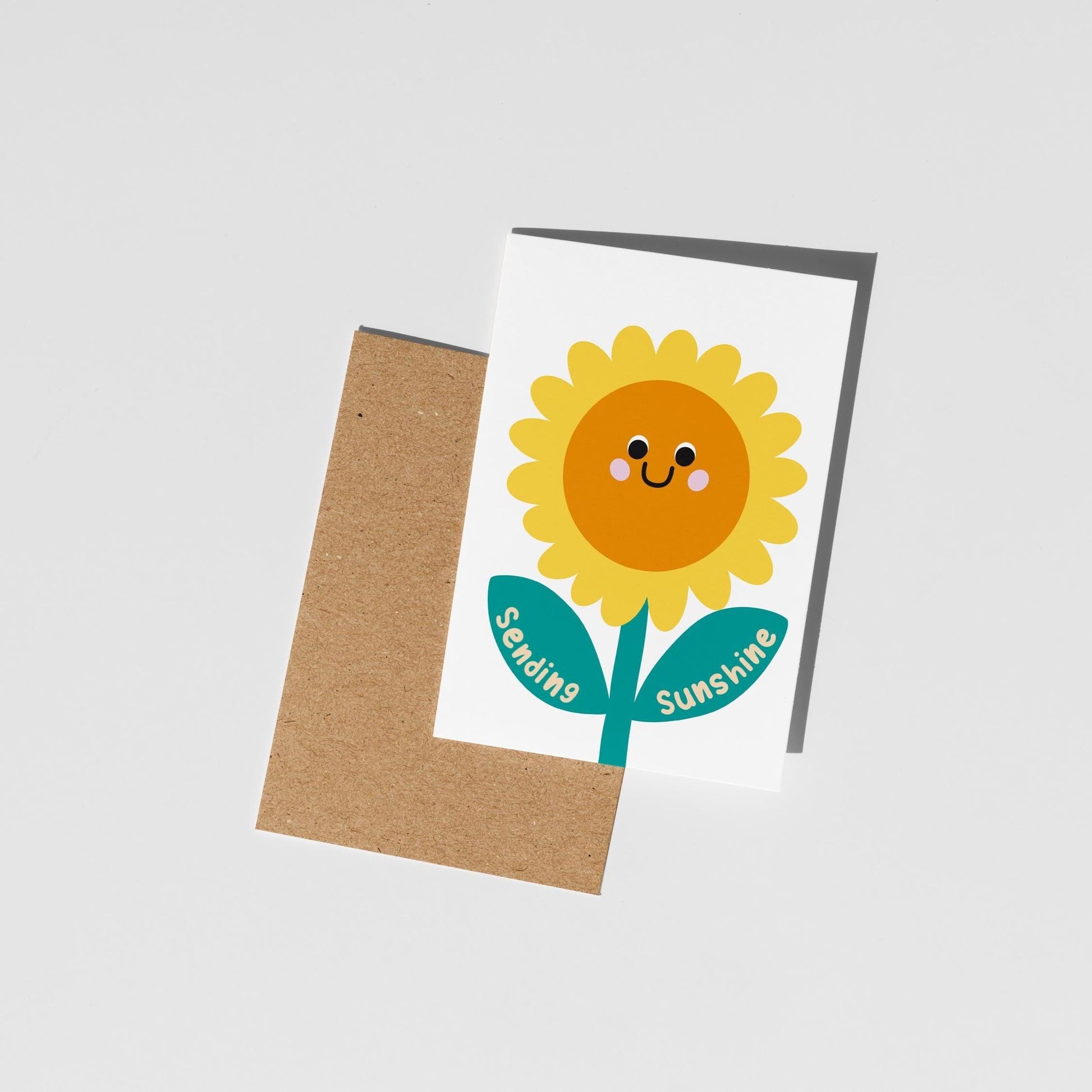 Sending Sunshine Greeting Card – Cheerful Thinking of You, Get Well Soon, Positive Vibes - PulpKo