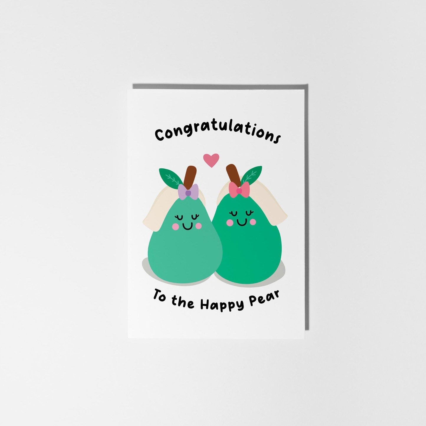 Mrs and Mrs Wedding Card, Lesbian Wedding Card, Funny Cute Wedding Pear Card, Quirky Wedding Card for Gay Couples - PulpKo