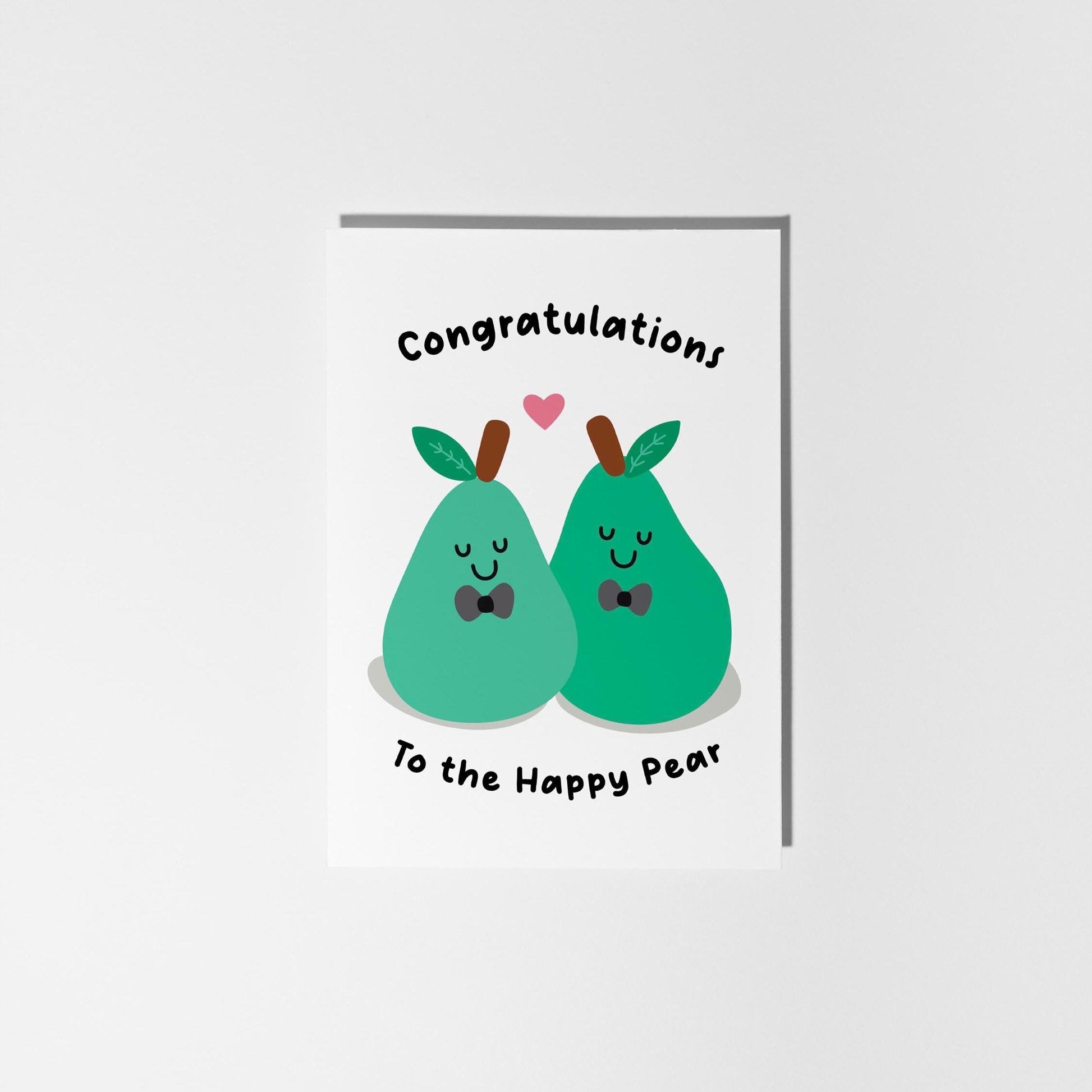 Mr and Mr Wedding Card, Gay Wedding Card, Funny Cute Wedding Pear Card, Quirky Wedding Card for Gay Couples - PulpKo