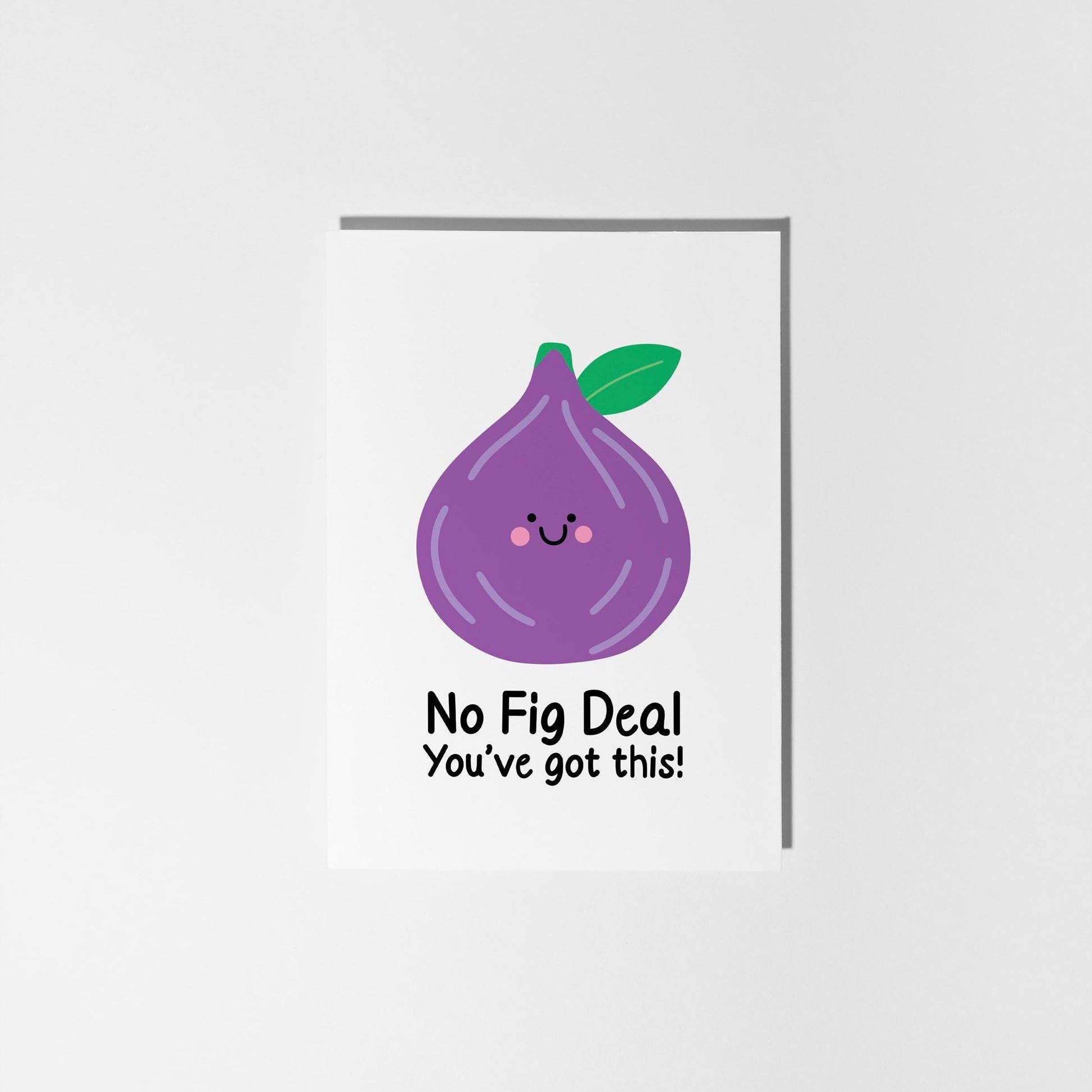 No Fig Deal Good Luck Card, Funny Pun Encouragement, You’ve Got This, Card For Exams or New Job - PulpKo