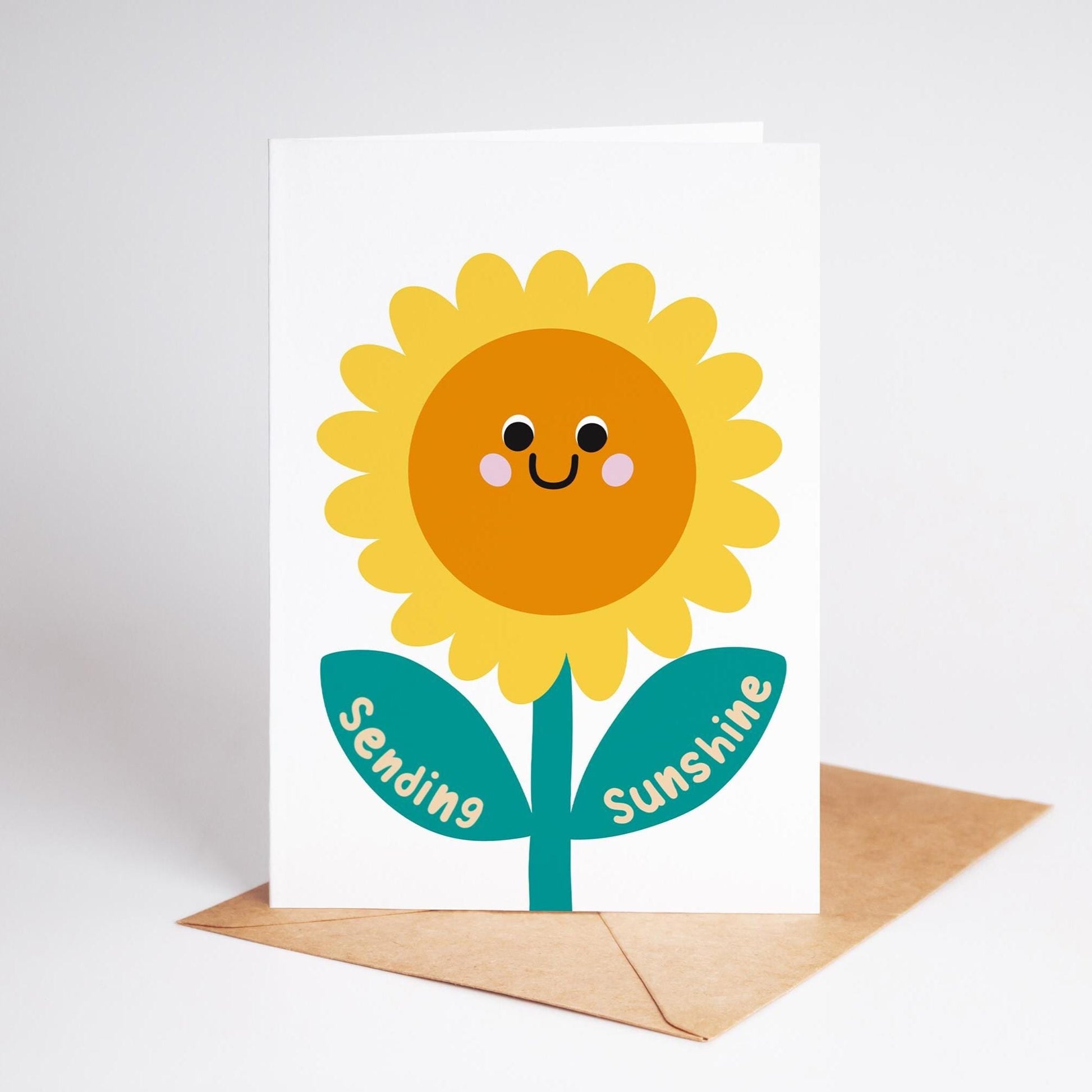 Sending Sunshine Greeting Card – Cheerful Thinking of You, Get Well Soon, Positive Vibes - PulpKo