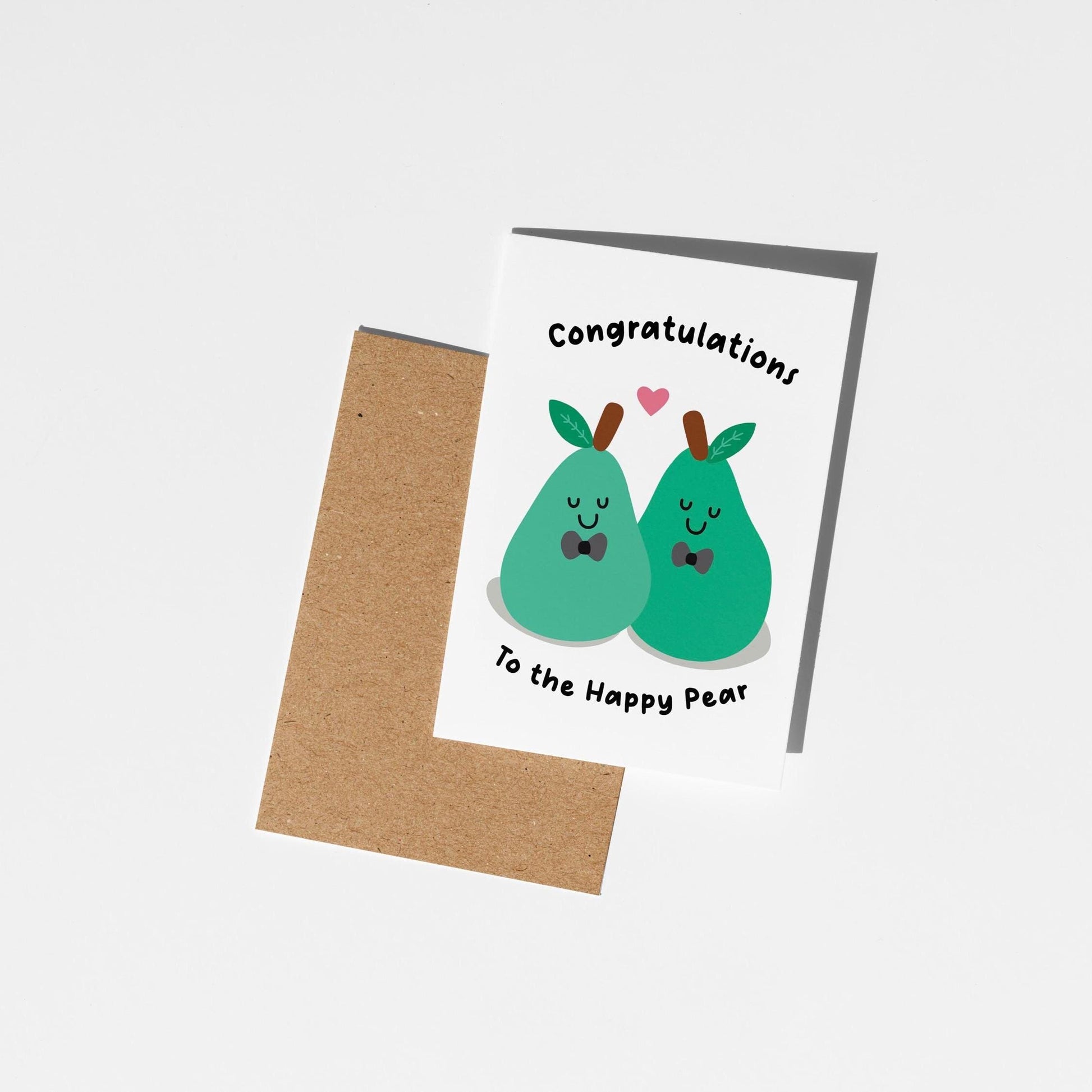 Mr and Mr Wedding Card, Gay Wedding Card, Funny Cute Wedding Pear Card, Quirky Wedding Card for Gay Couples - PulpKo