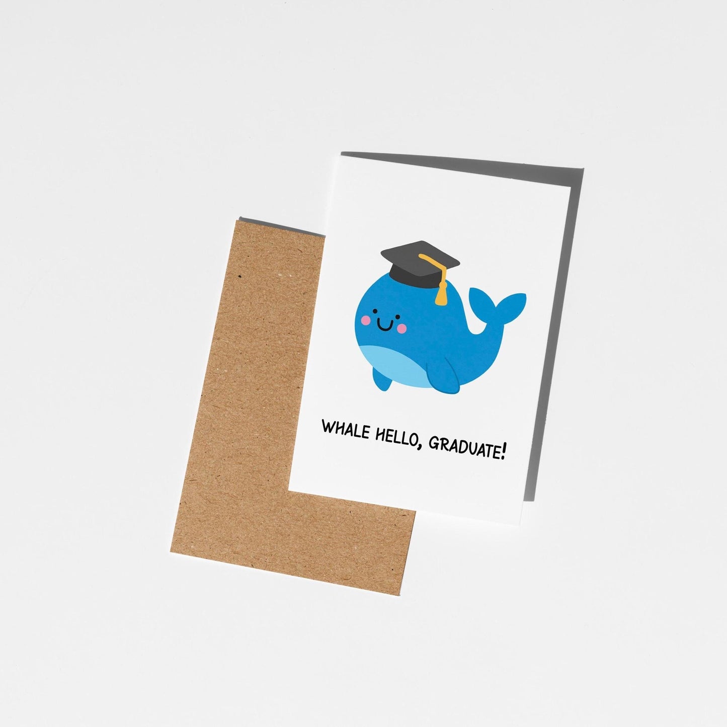 Whale Graduation Card – Funny Grad Gift – Cute Pun Whale Design for Students - PulpKo