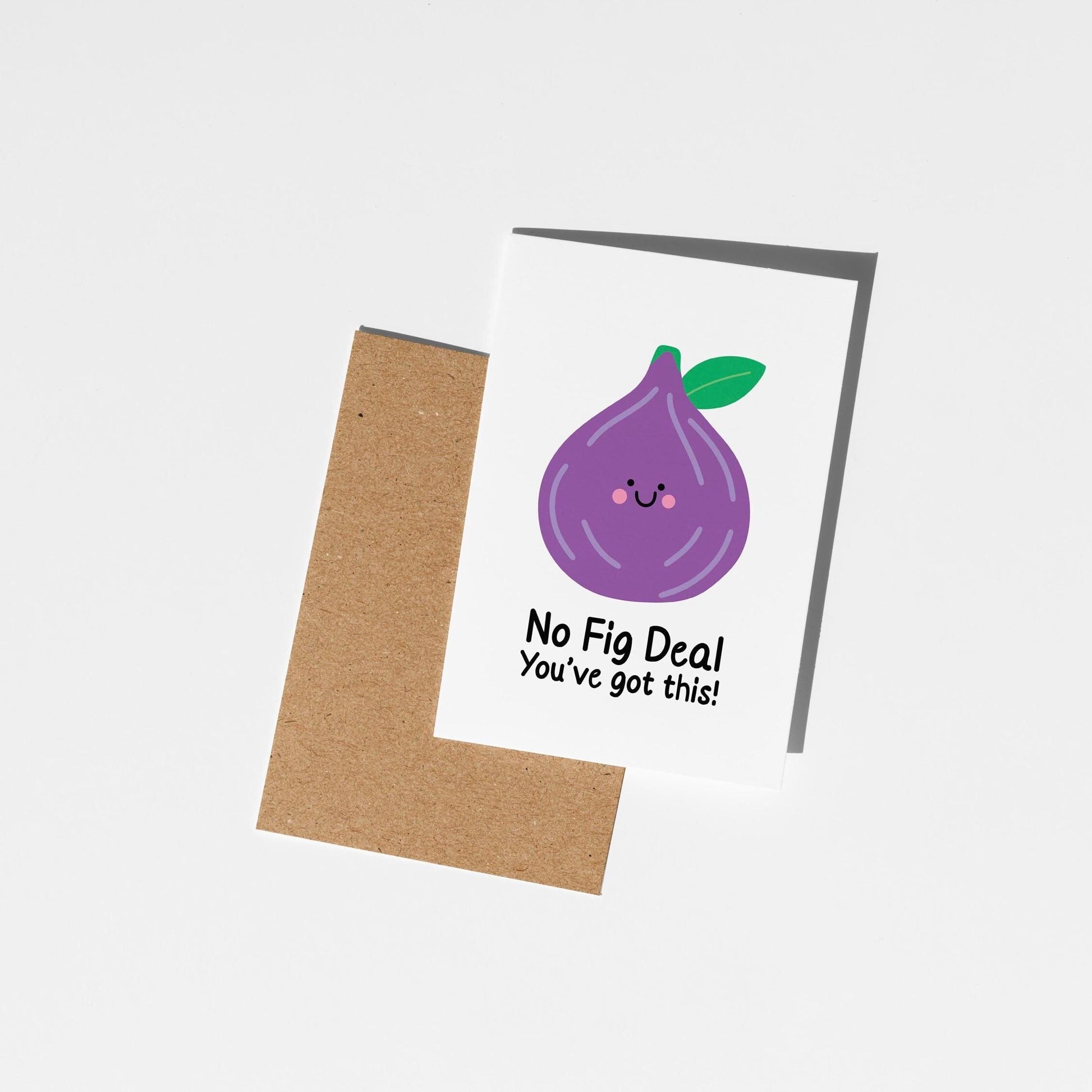 No Fig Deal Good Luck Card, Funny Pun Encouragement, You’ve Got This, Card For Exams or New Job - PulpKo