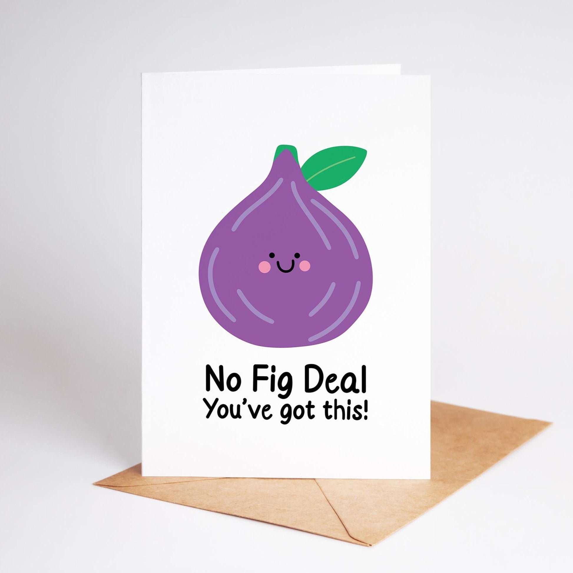 No Fig Deal Good Luck Card, Funny Pun Encouragement, You’ve Got This, Card For Exams or New Job - PulpKo