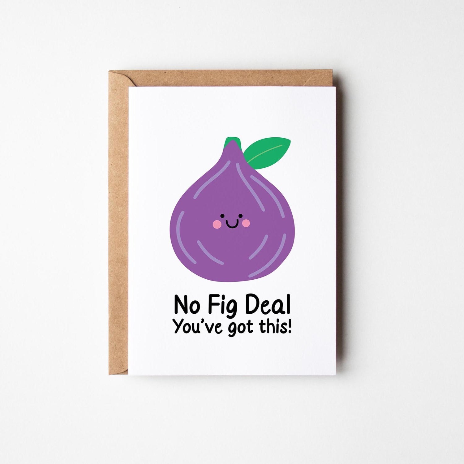 No Fig Deal Good Luck Card, Funny Pun Encouragement, You’ve Got This, Card For Exams or New Job - PulpKo