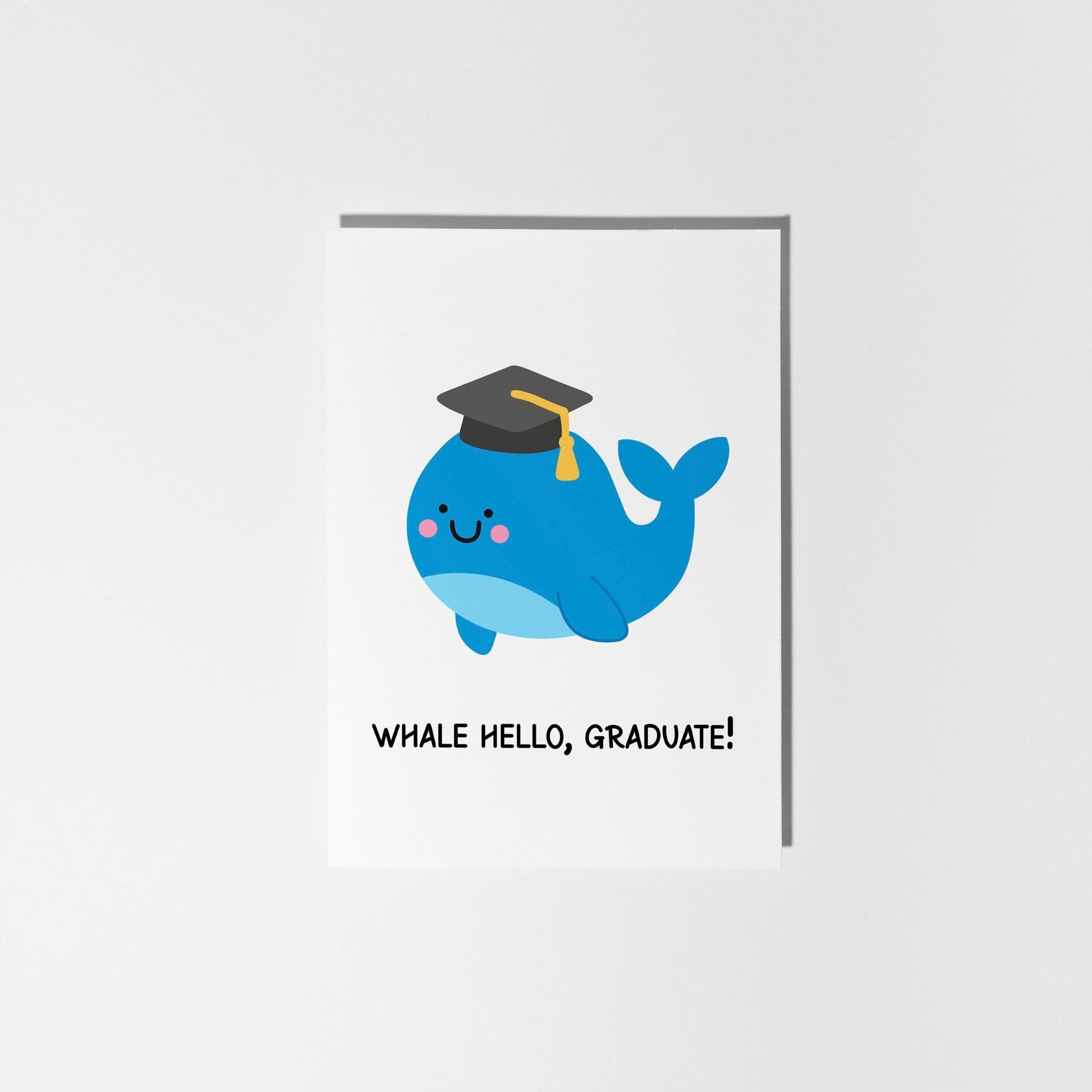 Whale Graduation Card – Funny Grad Gift – Cute Pun Whale Design for Students - PulpKo