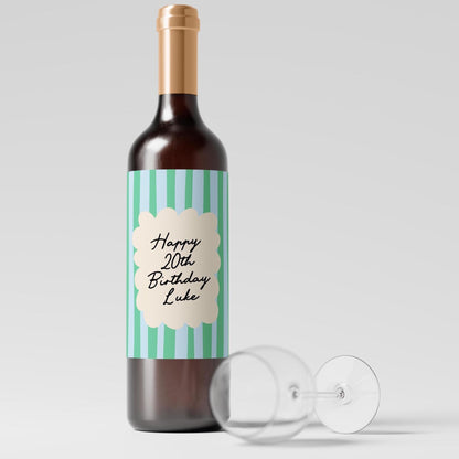 Personalised Happy Birthday Wine Label Gift, Any Age Personalized Bottle Sticker - PulpKo