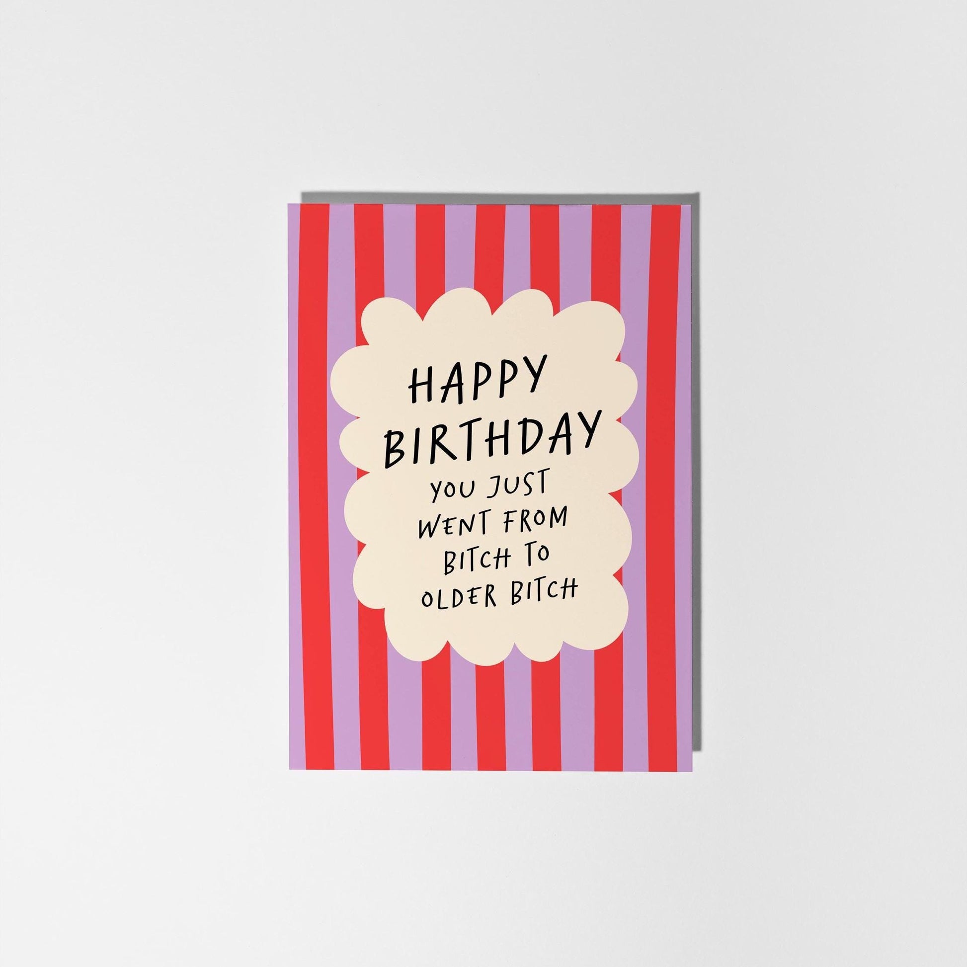 Funny Birthday Card for Her, Bitch to Older Bitch, Colourful Birthday Card for Her, Best Friend, Sister, Mum - PulpKo