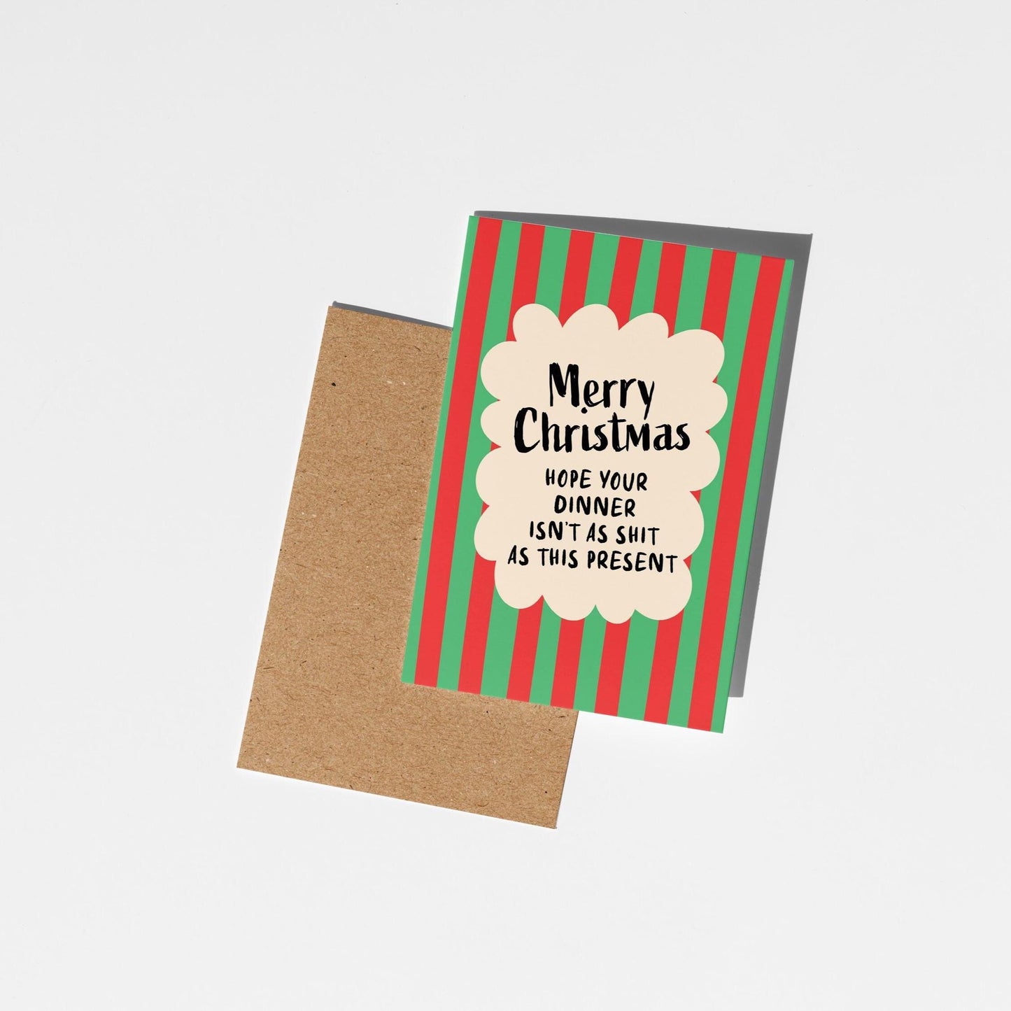 Funny Christmas Card; Hope Your Dinner Isn’t as Shit as This Present - PulpKo