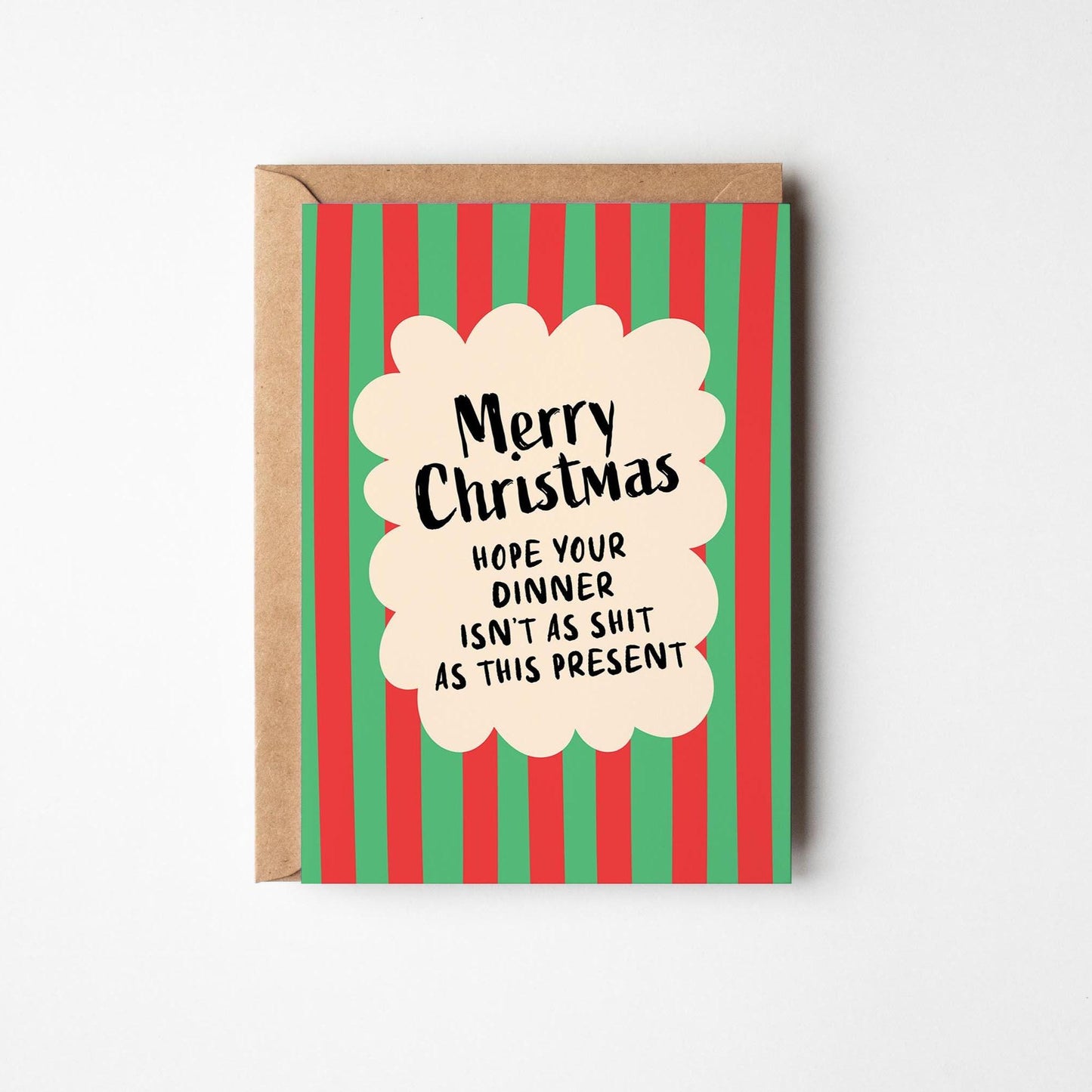 Funny Christmas Card; Hope Your Dinner Isn’t as Shit as This Present - PulpKo