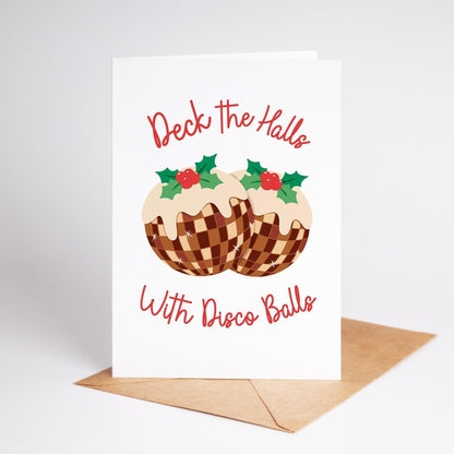 Deck the Halls with Disco Balls Christmas Card - PulpKo