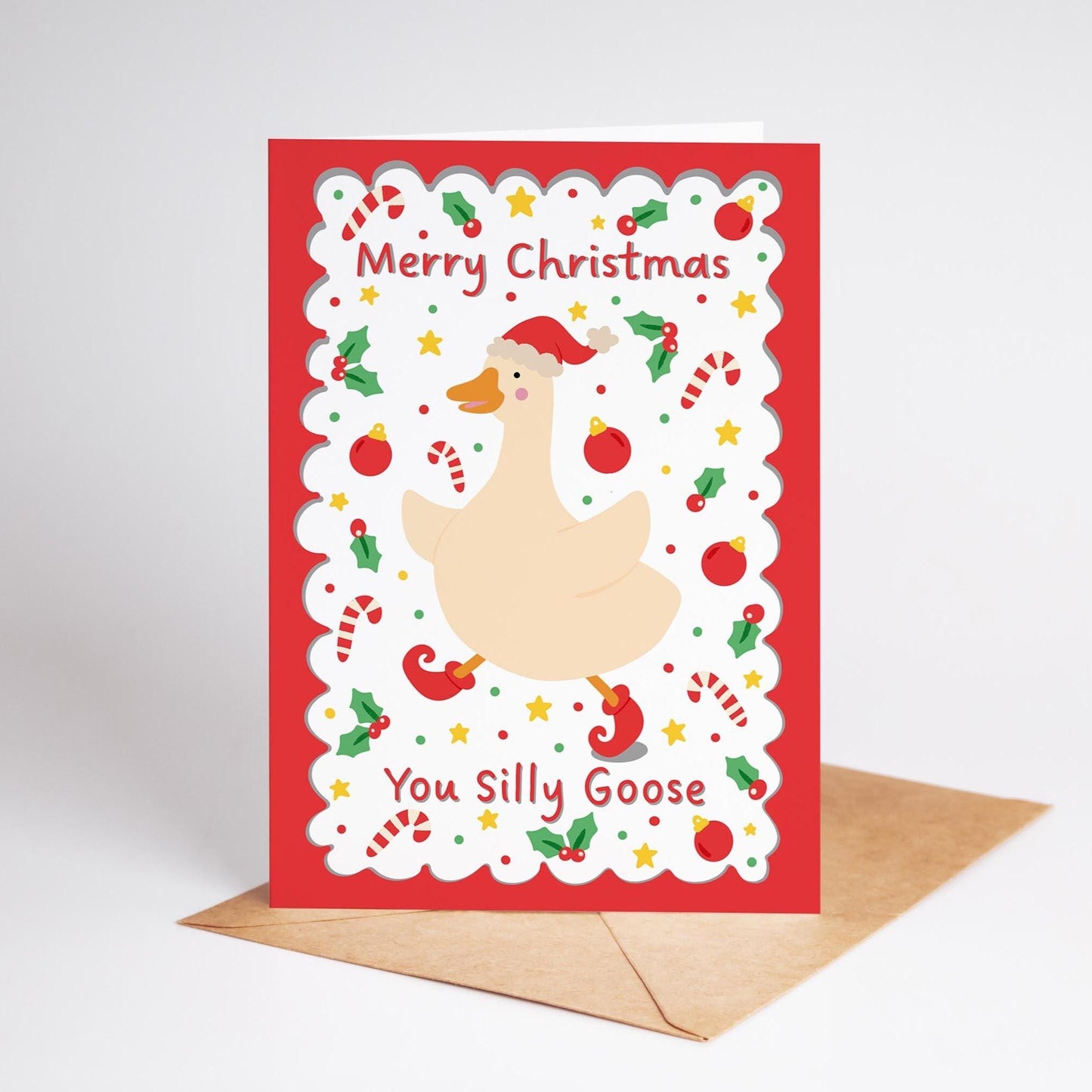 Merry Christmas You Silly Goose Christmas Card - PulpKo