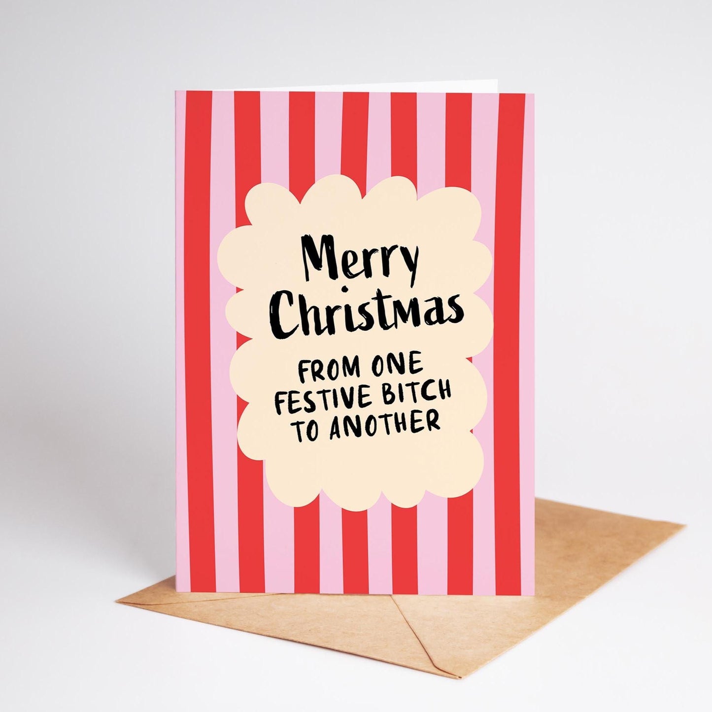Funny Christmas Card; From One Festive Bitch to Another - PulpKo