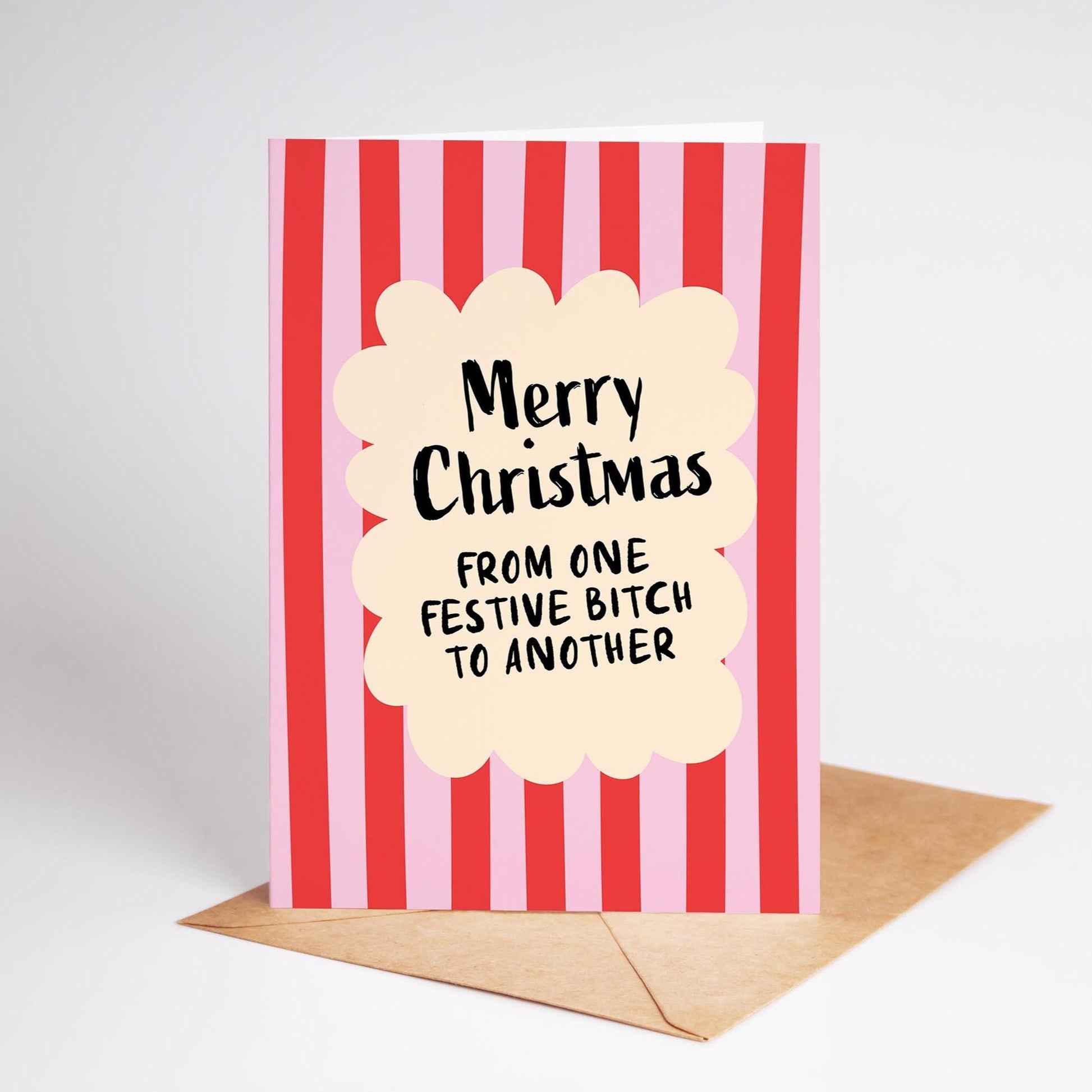 Funny Christmas Card; From One Festive Bitch to Another - PulpKo