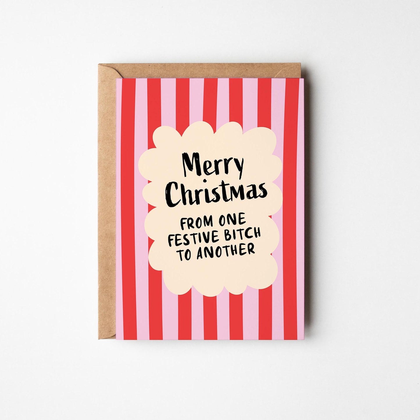 Funny Christmas Card; From One Festive Bitch to Another - PulpKo