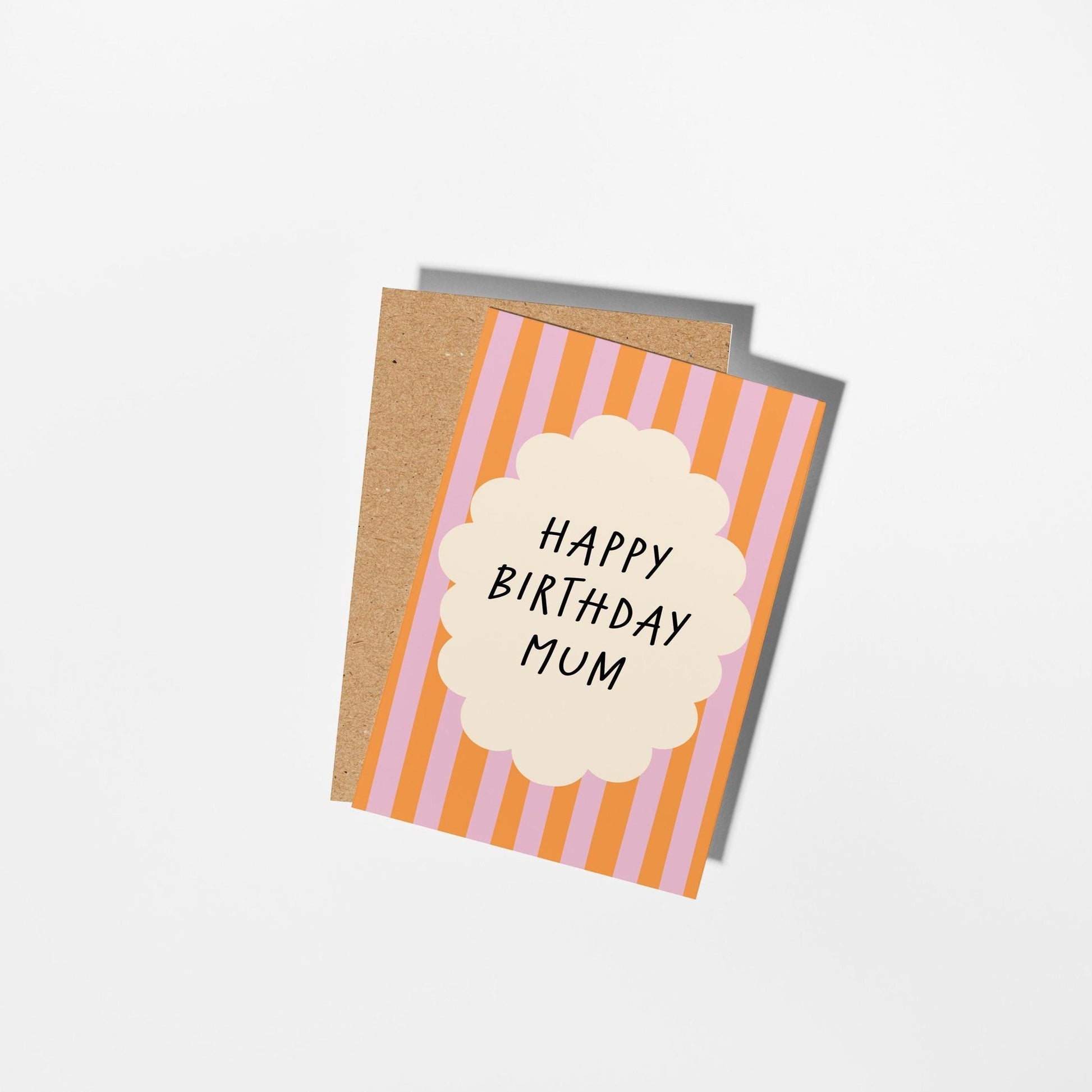 Happy Birthday Mum Card, Colourful Striped Greeting Card for He - PulpKo