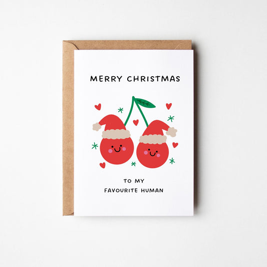 Merry Christmas To My Favourite Human Card - PulpKo