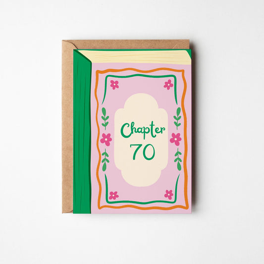 Chapter 70 Birthday Card, Book Lover Birthday Card, 70th Birthday Card for Her - PulpKo