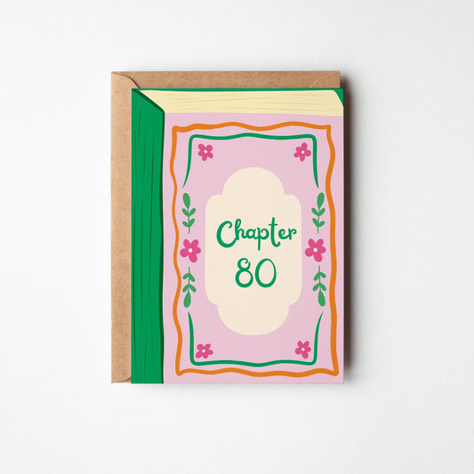 Chapter 80 Birthday Card, Book Lover Birthday Card, 80th Birthday Card for Her - PulpKo