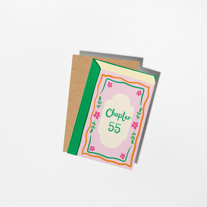 Chapter 55 Birthday Card, Book Lover Birthday Card, Milestone 55th Card - PulpKo