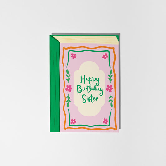 Sister Birthday Card, Book Greeting Card - PulpKo
