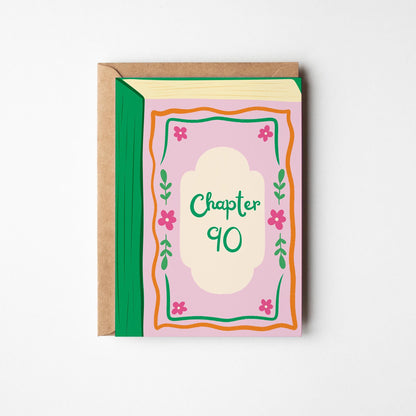 90th Birthday Card - Book Lover Design for Her - PulpKo