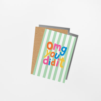OMG You Did It! Congratulations, Well Done, Achievement Card - PulpKo