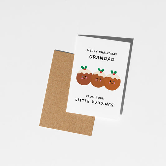 Merry Christmas Grandad From Your Little Puddings (3 Puddings) - PulpKo