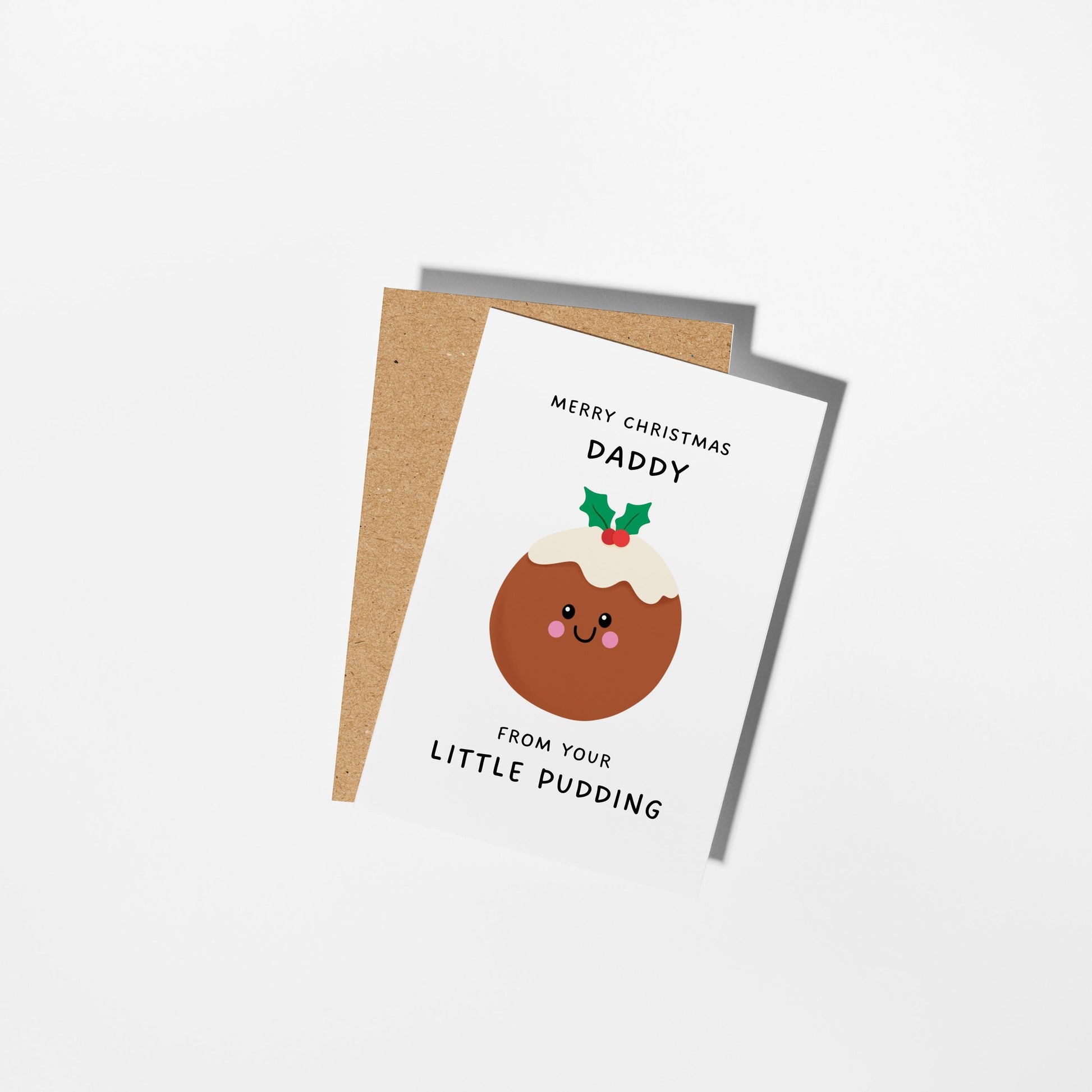 Merry Christmas Daddy From Your Little Pudding Card - PulpKo