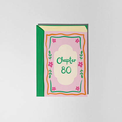 Chapter 80 Birthday Card, Book Lover Birthday Card, 80th Birthday Card for Her - PulpKo