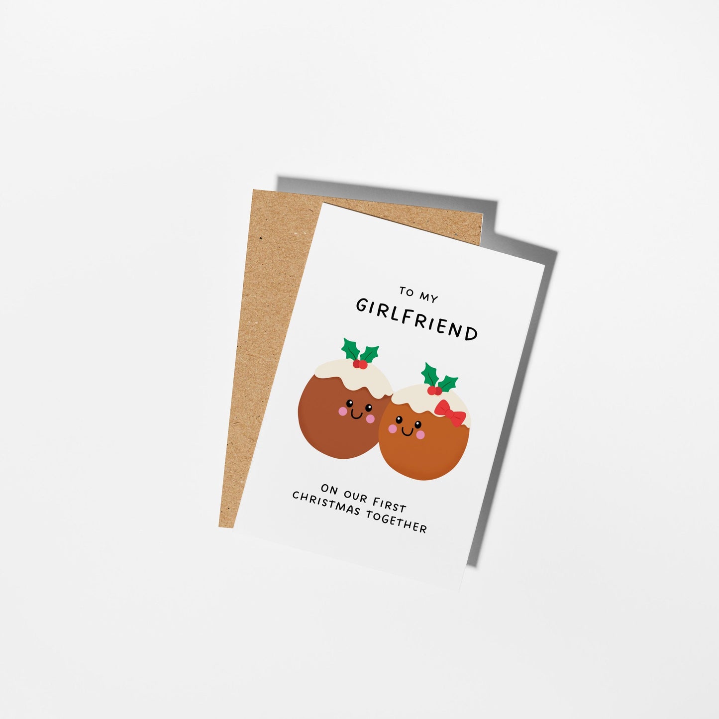 To My Girlfriend on Our First Christmas Together Card, Christmas Card for Girlfriend - PulpKo
