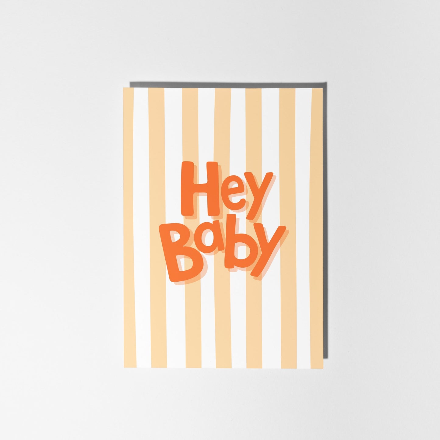 Hey Baby Card, Gender Neutral New Baby Card, Baby Shower or Pregnancy Card - PulpKo