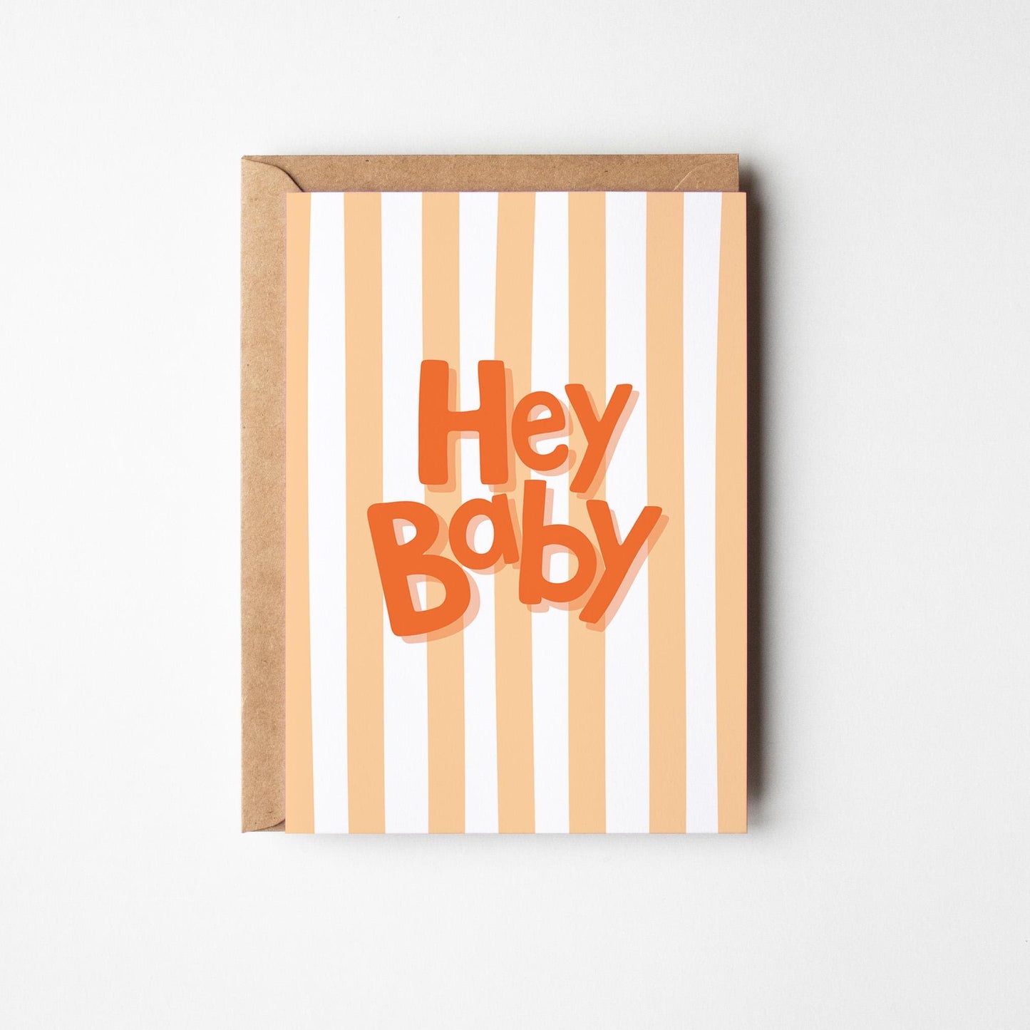 Hey Baby Card, Gender Neutral New Baby Card, Baby Shower or Pregnancy Card - PulpKo