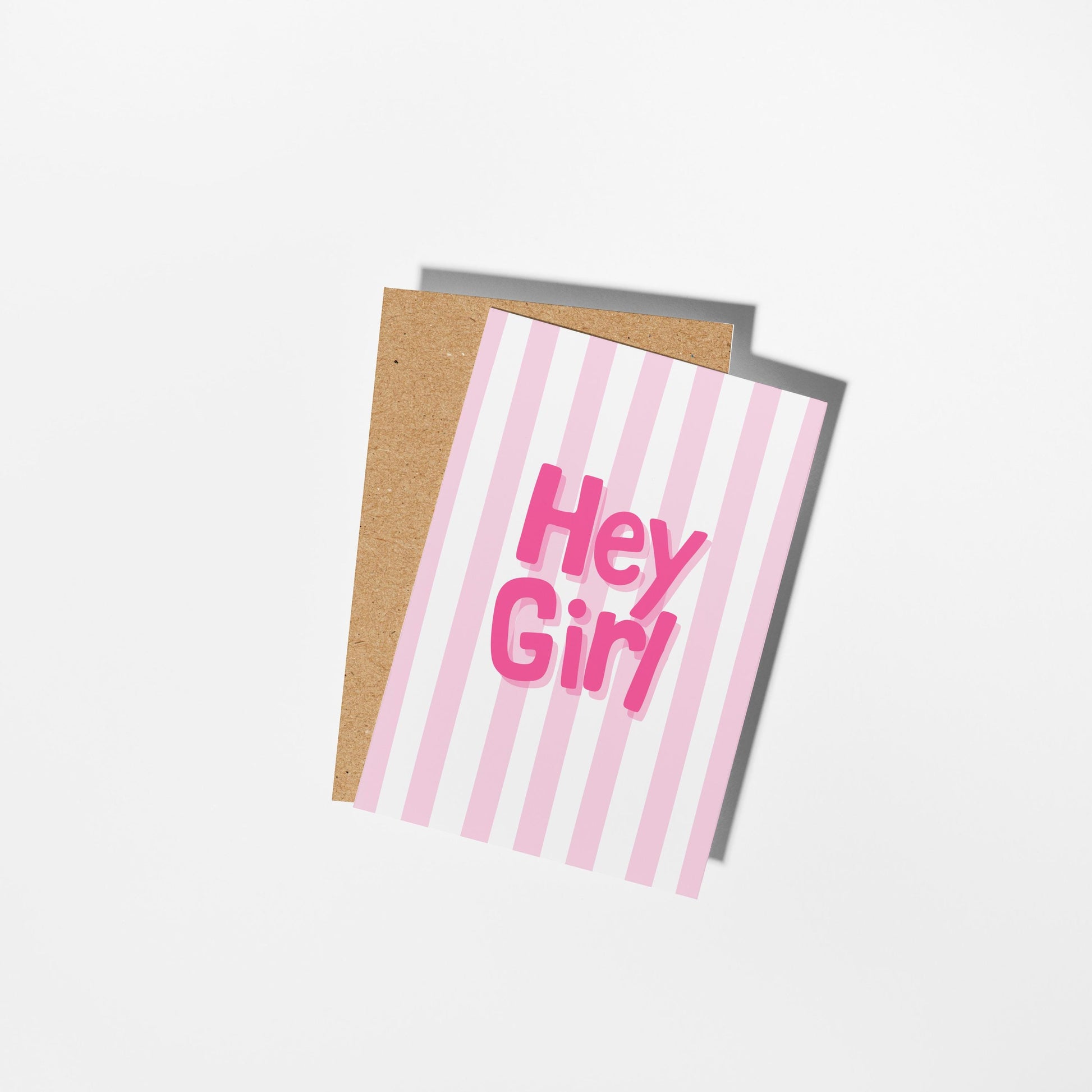 Hey Girl Baby Card, New Baby Girl Card, Baby Shower or Pregnancy Card - PulpKo