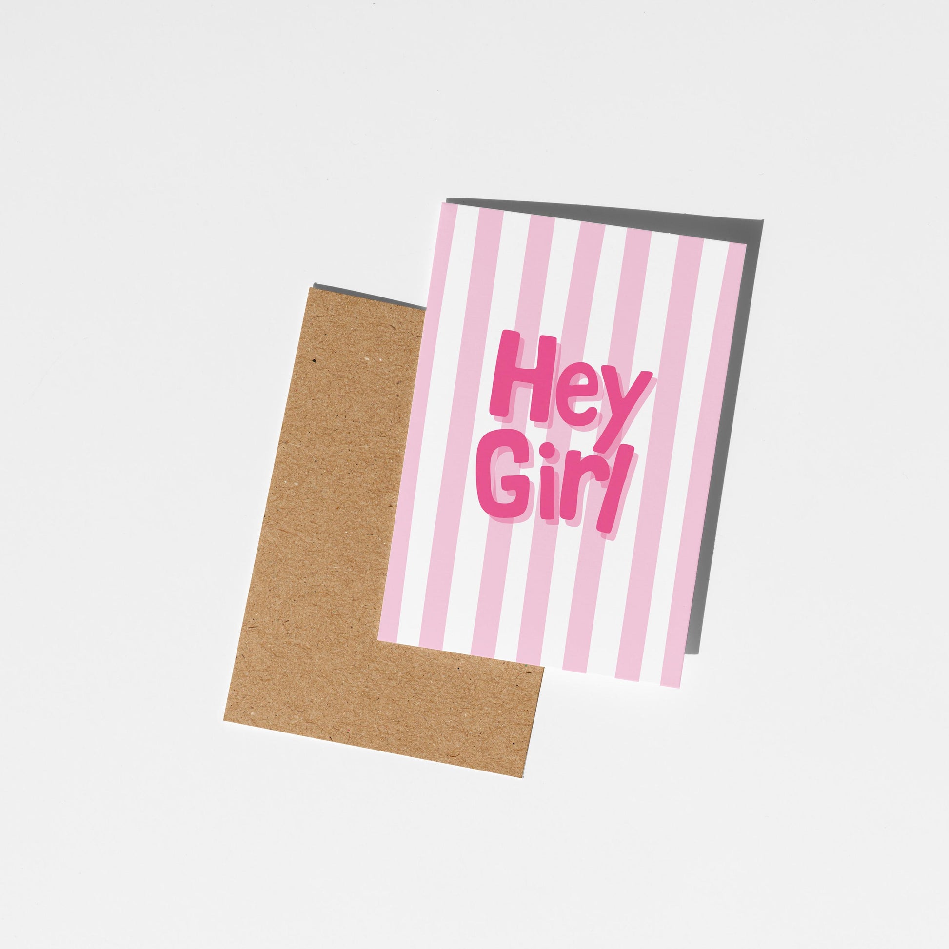 Hey Girl Baby Card, New Baby Girl Card, Baby Shower or Pregnancy Card - PulpKo