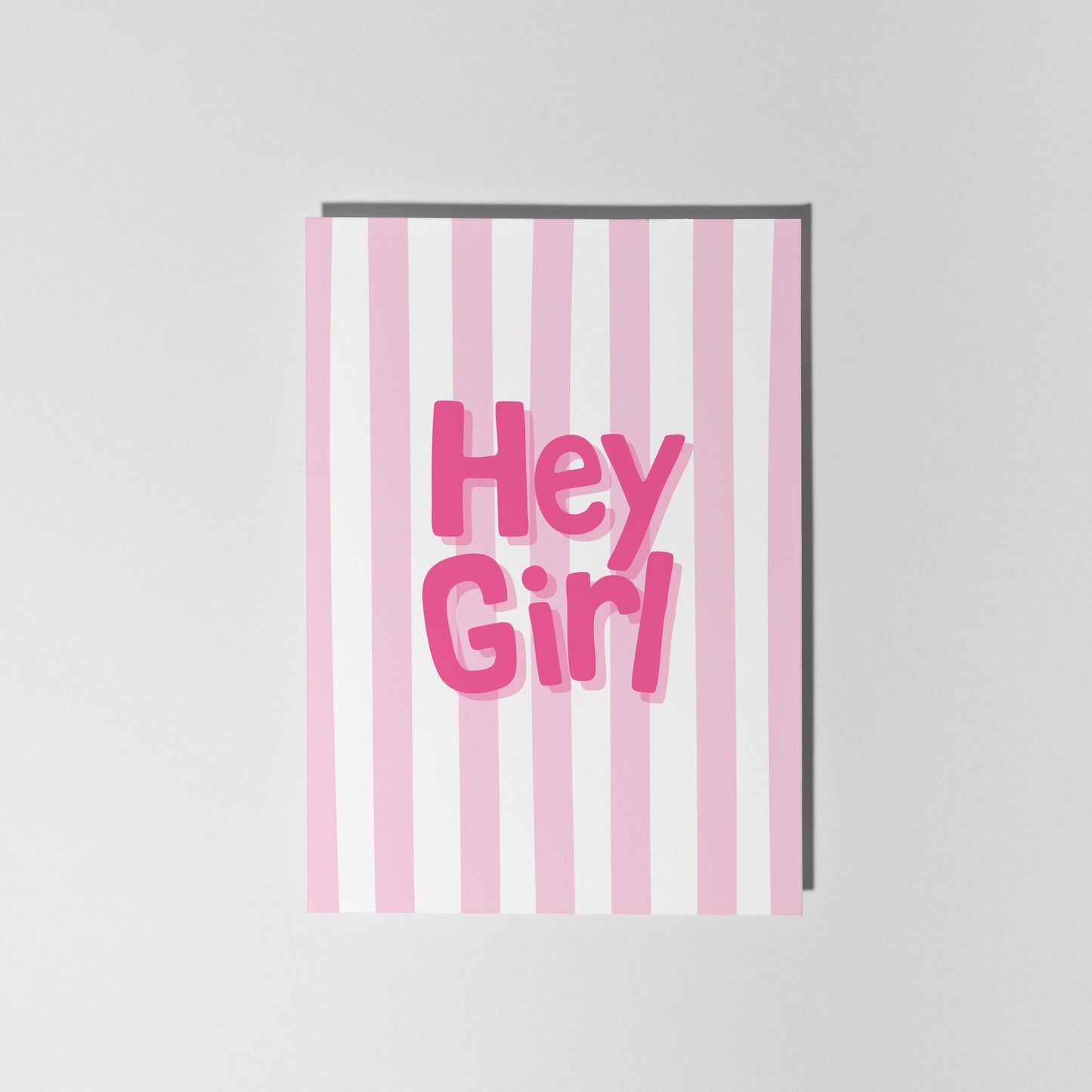 Hey Girl Baby Card, New Baby Girl Card, Baby Shower or Pregnancy Card - PulpKo