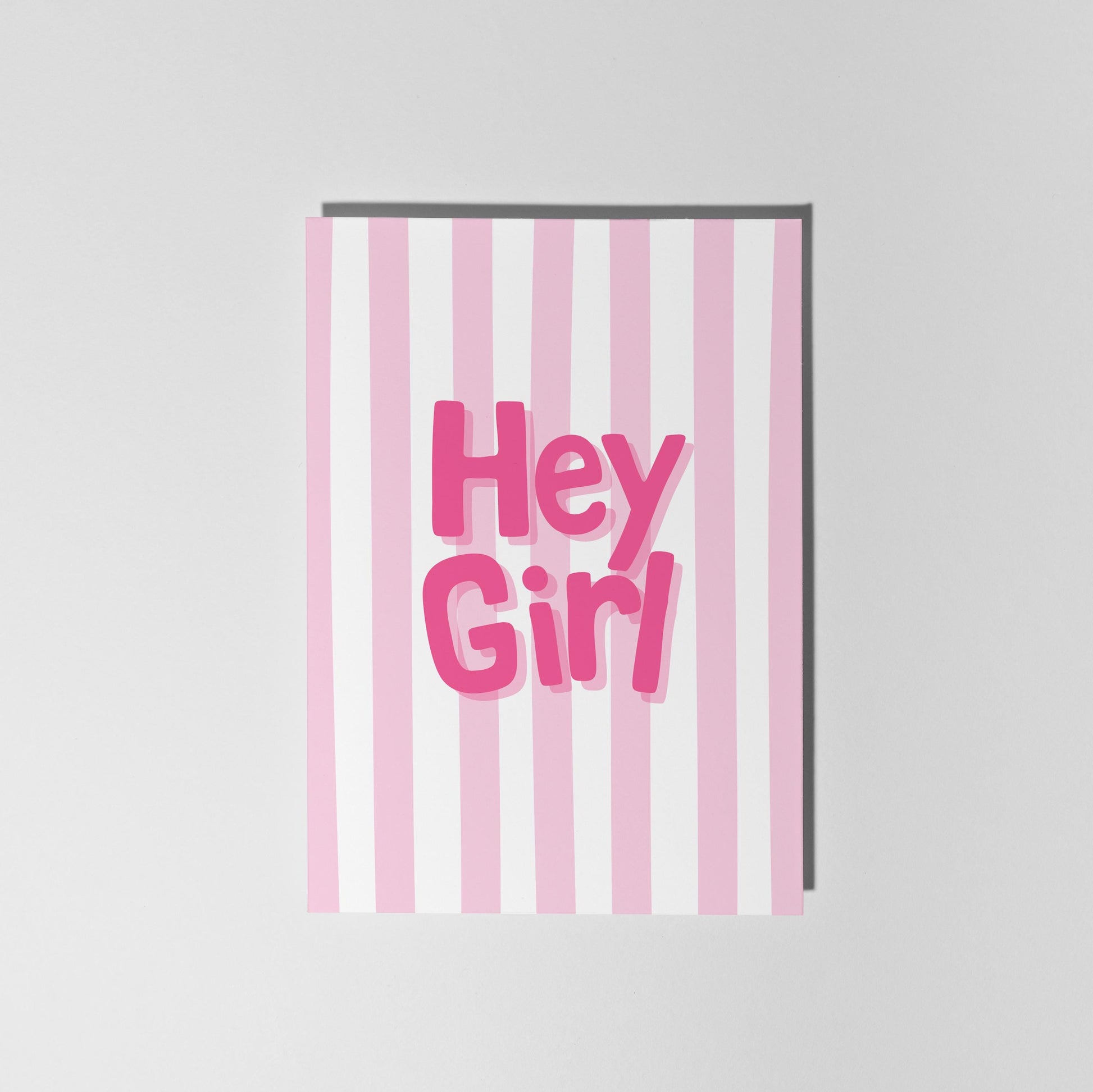 Hey Girl Baby Card, New Baby Girl Card, Baby Shower or Pregnancy Card - PulpKo