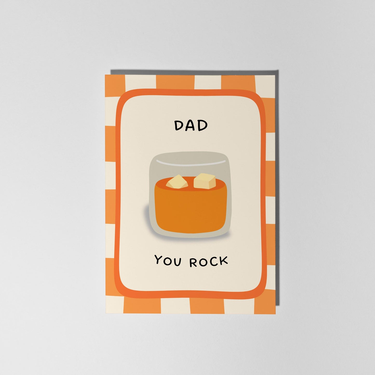 Dad You Rock Card, Funny Dad Birthday Card, Whisky Glass Card for Father’s Day or Birthday - PulpKo