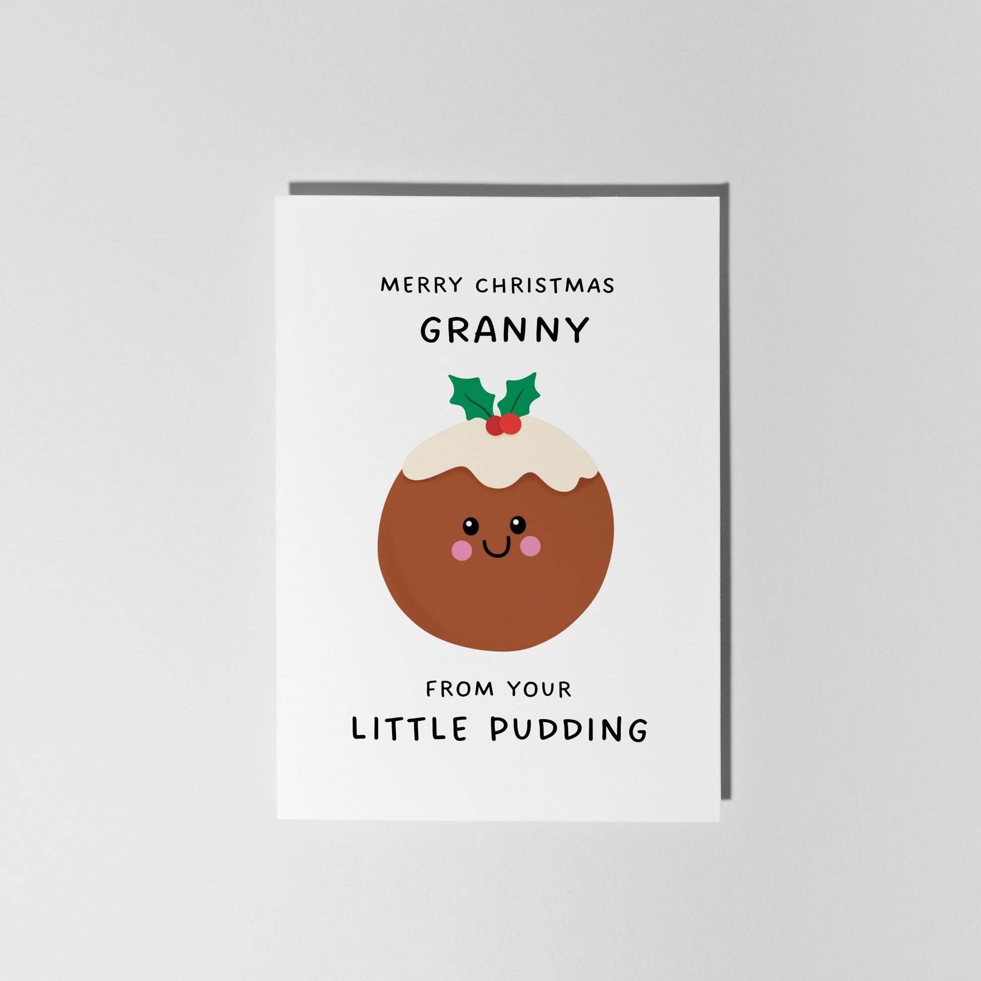 Merry Christmas Granny From Your Little Pudding, Christmas Card for Granny - PulpKo