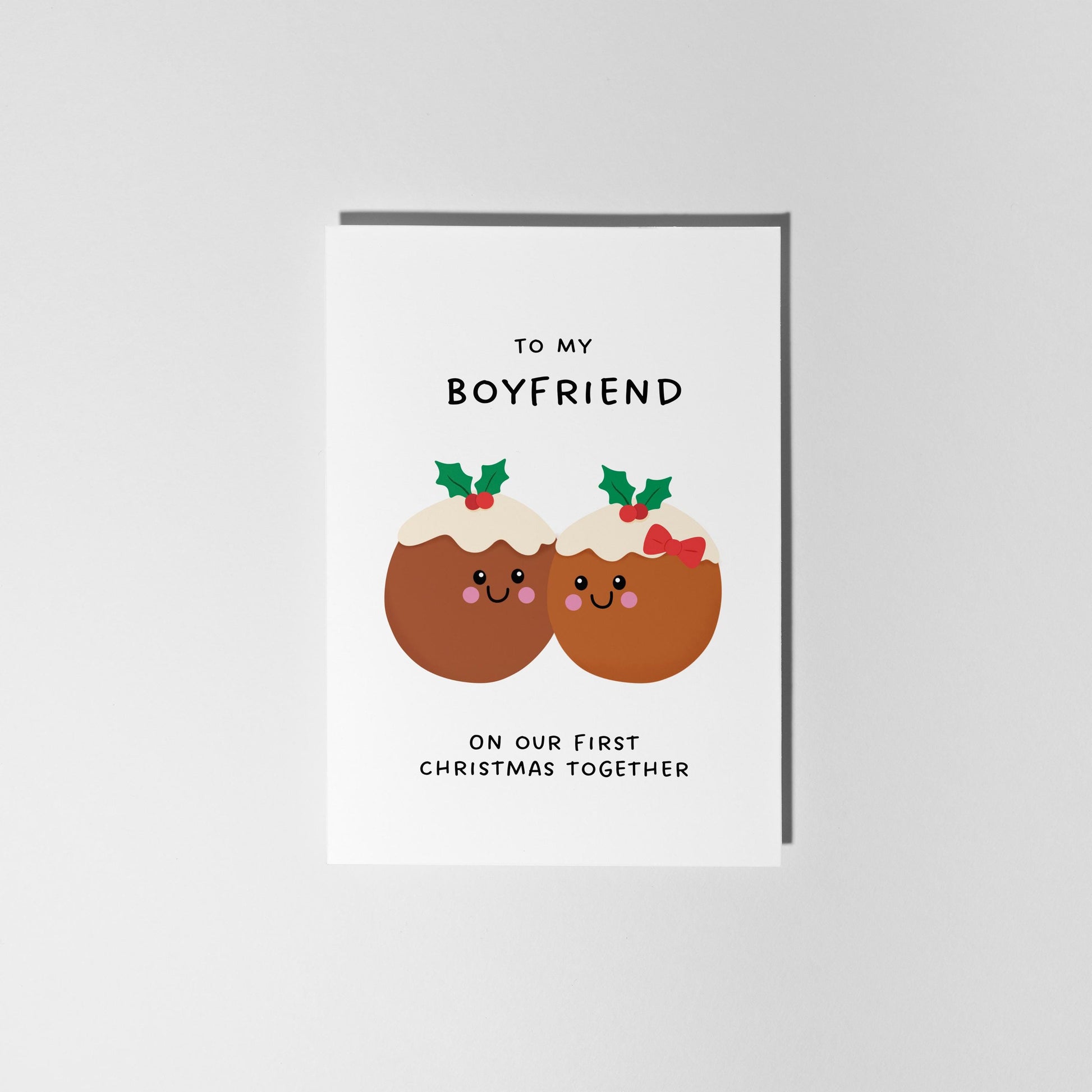 To My Boyfriend on Our First Christmas Together Card, Christmas Card for Boyfriend - PulpKo