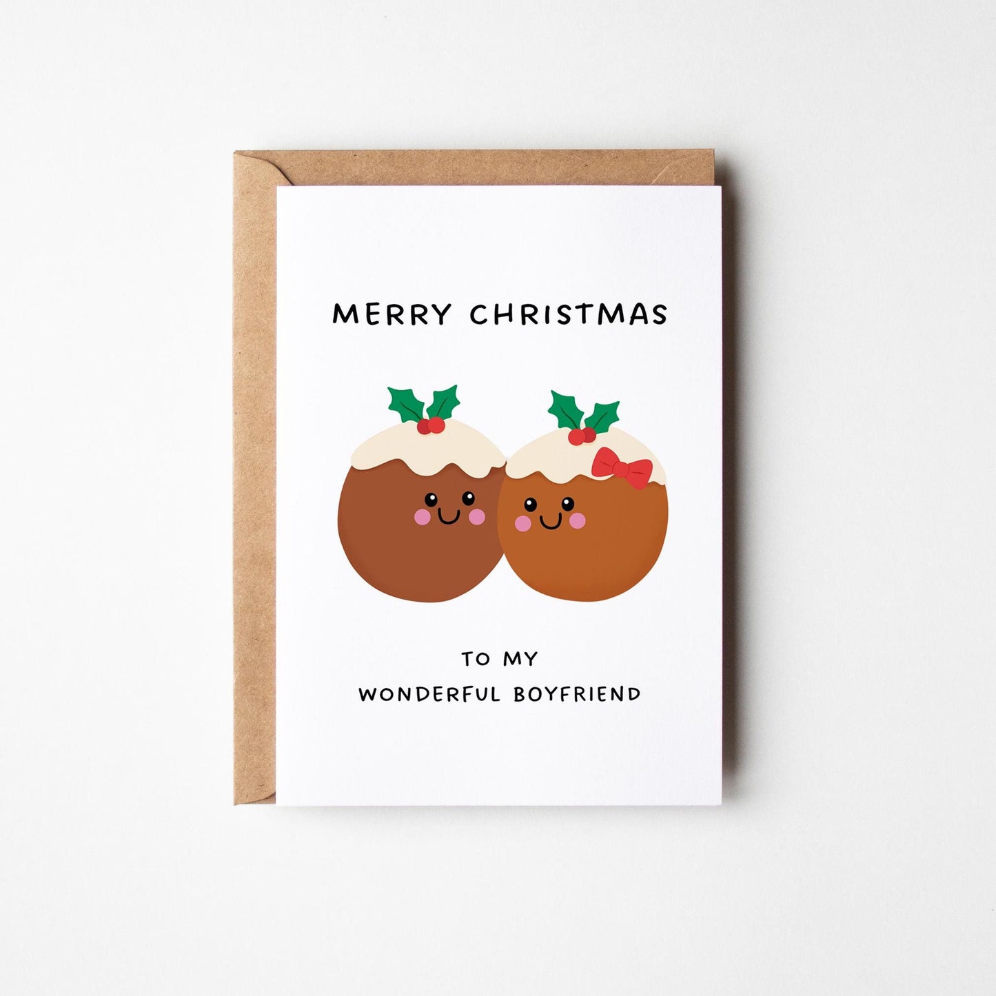Merry Christmas To My Wonderful Boyfriend Card, Christmas Card for Boyfriend - PulpKo